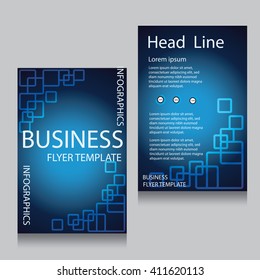 Vector Brochure Flyer design Layout template, Front page and back page, templates, website, Editable vector illustration, Abstract background, Technology background, A4.
