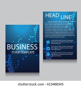 Vector Brochure Flyer design Layout template, Front page and back page, templates, website, Editable vector illustration, Abstract background, Technology background, A4.