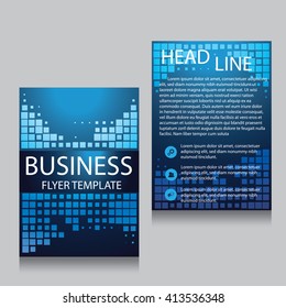 Vector Brochure Flyer design Layout template, Front page and back page, templates, website, Editable vector illustration, Abstract background, Technology background, A4.