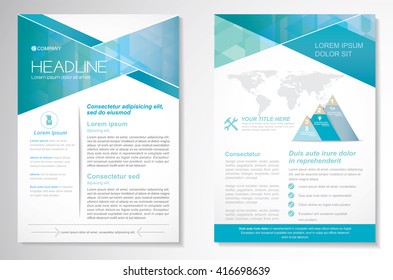 Vector Brochure Flyer design Layout template, size A4, Front page and back page, infographics. Easy to use and edit.