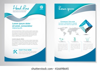 Vector Brochure Flyer design Layout template, size A4, Front page and back page, infographics. Easy to use and edit.