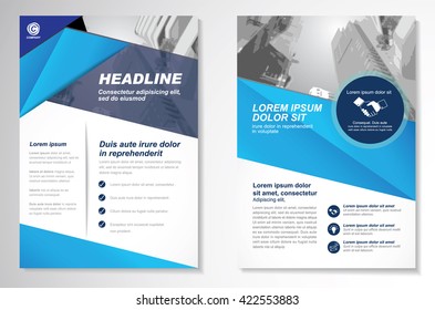 Vector Brochure Flyer design Layout template, size A4, Front page and back page, infographics. Easy to use and edit.