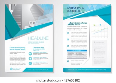 Vector Brochure Flyer design Layout template, size A4, Front page and back page, infographics. Easy to use and edit.