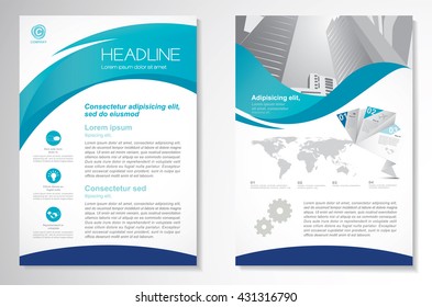 Vector Brochure Flyer design Layout template, size A4, Front page and back page, infographics. Easy to use and edit.