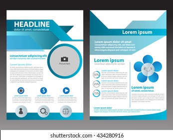 Vector Brochure Flyer design Layout template, size A4, Front page and back page, infographics