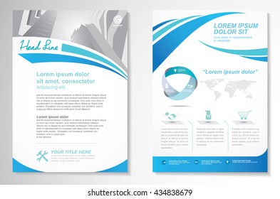 Vector Brochure Flyer design Layout template, size A4, Front page and back page, infographics. Easy to use and edit.