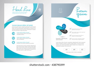 Vector Brochure Flyer design Layout template, size A4, Front page and back page, infographics. Easy to use and edit.