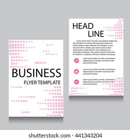 Vector Brochure Flyer design Layout template, Front page and back page, templates, website, Pink color, Editable vector illustration, Abstract background, A4.