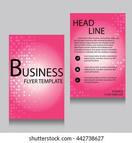 Vector Brochure Flyer design Layout template, Front page and back page, templates, website, Pink color, Editable vector illustration, Abstract background, A4.