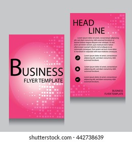 Vector Brochure Flyer design Layout template, Front page and back page, templates, website, Pink color, Editable vector illustration, Abstract background, A4.