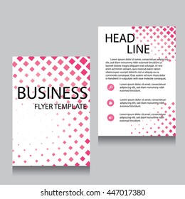 Vector Brochure Flyer design Layout template, Front page and back page, templates, website, Pink color, Editable vector illustration, Abstract background, A4.