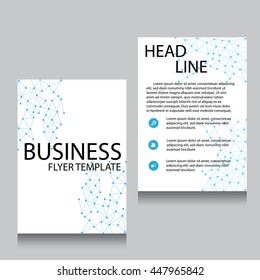 Vector Brochure Flyer design Layout template, Front page and back page, templates, website, Blue color, Editable vector illustration, Abstract background, A4.