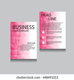 Vector Brochure Flyer design Layout template, Front page and back page, templates, website, Pink color, Editable vector illustration, Abstract background, A4.
