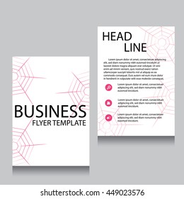 Vector Brochure Flyer design Layout template, Front page and back page, templates, website, Pink color, Editable vector illustration, Abstract background, A4.