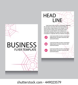 Vector Brochure Flyer design Layout template, Front page and back page, templates, website, Pink color, Editable vector illustration, Abstract background, A4.