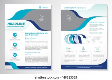 Vector Brochure Flyer design Layout template, size A4, Front page and back page, infographics. Easy to use and edit.