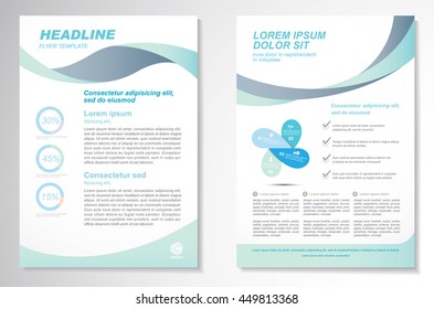 Vector Brochure Flyer design Layout template, size A4, Front page and back page, infographics. Easy to use and edit.