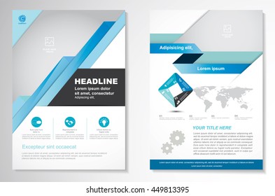 Vector Brochure Flyer design Layout template, size A4, Front page and back page, infographics. Easy to use and edit.