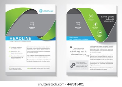 Vector Brochure Flyer design Layout template, size A4, Front page and back page, infographics. Easy to use and edit.