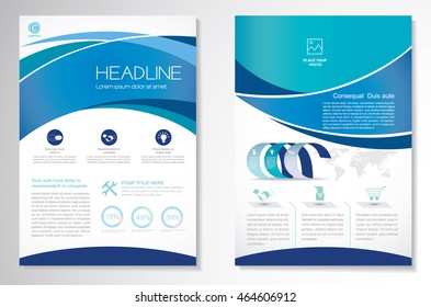 Vector Brochure Flyer design Layout template, size A4, Front page and back page, infographics. Easy to use and edit.