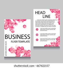 Vector Brochure Flyer design Layout template, Front page and back page, templates, website, Pink color, Editable vector illustration, Abstract background, A4.