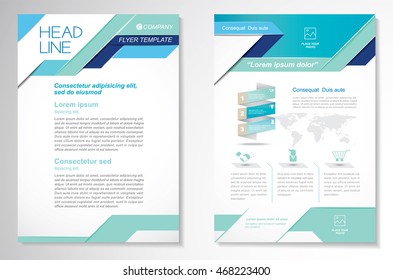 Vector Brochure Flyer design Layout template, size A4, Front page and back page, infographics. Easy to use and edit.