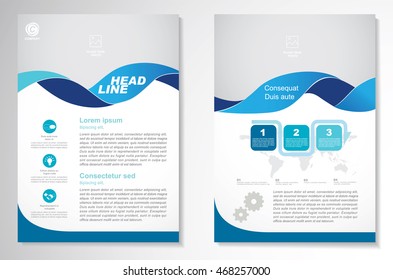 Vector Brochure Flyer design Layout template, size A4, Front page and back page, infographics. Easy to use and edit.