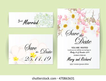 Vector Brochure Flyer design Layout template, wedding  invitation card template flowers concept
