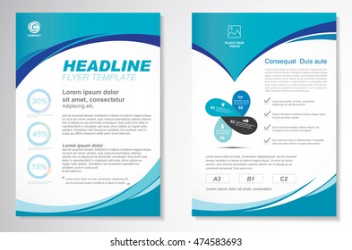 Vector Brochure Flyer design Layout template, size A4, Front page and back page, infographics. Easy to use and edit.