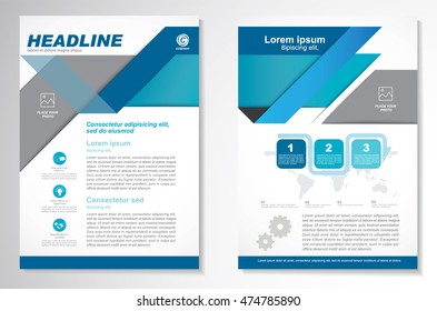 Vector Brochure Flyer design Layout template, size A4, Front page and back page, infographics. Easy to use and edit.