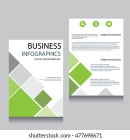 Vector Brochure Flyer design Layout template, Front page and back page, templates, website, Editable vector illustration, Abstract background, A4.