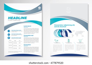 Vector Brochure Flyer design Layout template, size A4, Front page and back page, infographics. Easy to use and edit.