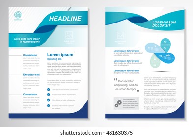Vector Brochure Flyer design Layout template, size A4, Front page and back page, infographics. Easy to use and edit.