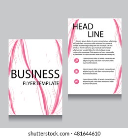 Vector Brochure Flyer design Layout template, Front page and back page, templates, website, Pink color, Editable vector illustration, Abstract background, A4.