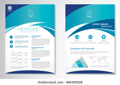 Vector Brochure Flyer design Layout template, size A4, Front page and back page, infographics. Easy to use and edit.