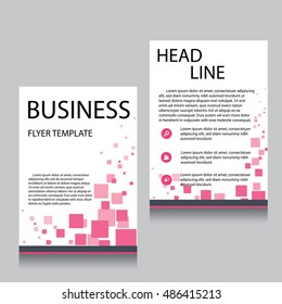 Vector Brochure Flyer design Layout template, Front page and back page, templates, website, Pink color, Editable vector illustration, Abstract background, A4.