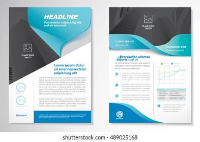 Vector Brochure Flyer design Layout template, size A4, Front page and back page, infographics. Easy to use and edit.