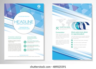 Vector Brochure Flyer design Layout template, size A4, Front page and back page, infographics. Easy to use and edit.
