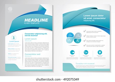 Vector Brochure Flyer design Layout template, size A4, Front page and back page, infographics. Easy to use and edit.