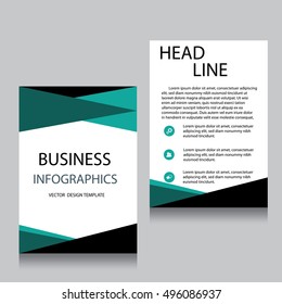 Vector Brochure Flyer design Layout template, Front page and back page, templates, website, Editable vector illustration, Abstract background, A4.