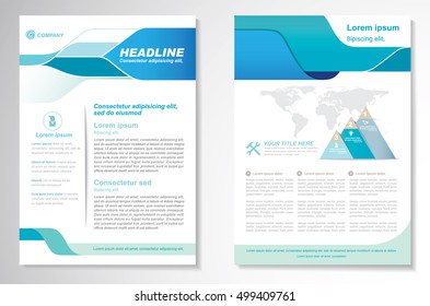 Vector Brochure Flyer design Layout template, size A4, Front page and back page, infographics. Easy to use and edit.