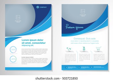 Vector Brochure Flyer design Layout template, size A4, Front page and back page, infographics. Easy to use and edit.