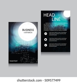 Vector Brochure Flyer design Layout template, Front page and back page, templates, website, Editable vector illustration, Abstract background, Technology background, A4.