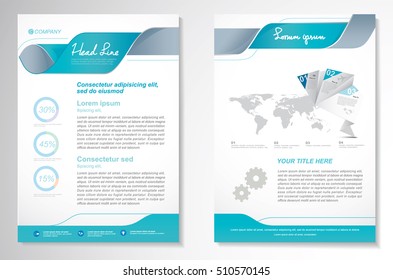 Vector Brochure Flyer design Layout template, size A4, Front page and back page, infographics. Easy to use and edit.