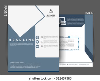 Vector Brochure Flyer design Layout template, size A4, Front page and back page, infographics.