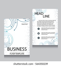 Vector Brochure Flyer design Layout template, Front page and back page, templates, website, Editable vector illustration, Abstract background, Technology background, A4.