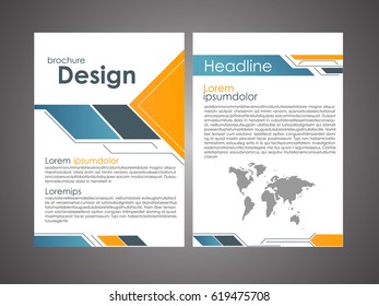 Vector Brochure Flyer design Layout template, size A4, Front page and back page