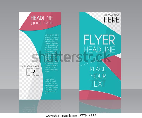 Vector Brochure Flyer design Layout
template. Blue and pink stylish colors. Triangle abstract style.
For fashion presentation, night club party. Isolated on grey
background. Vector
illustration.
