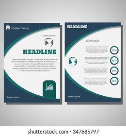 Vector Brochure Flyer design size A4, Front page and back pages eps 10