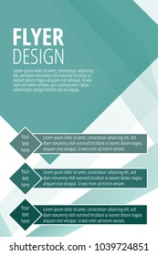 Vector Brochure Flyer design template in blue green color - illustration